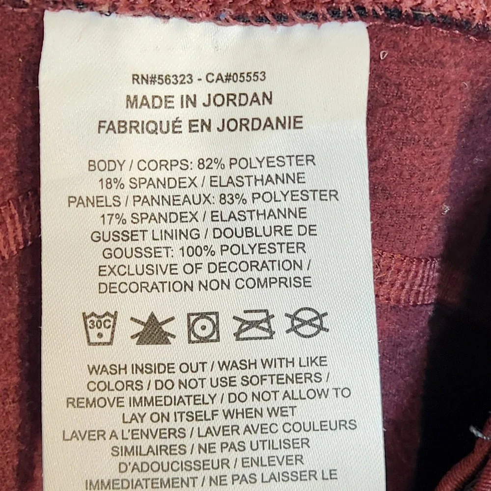 Nike Dri-FIT Running Leggings Women's L Burgundy Colorblock Ankle Zipper Pocket‎